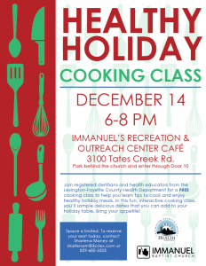Healthy Holiday Cooking Class @ Immanuel Baptist Church | Lexington | Kentucky | United States