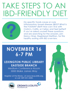 Take Steps to an IBD-Friendly Diet @ Lexington Public Library-Eastside Branch | Lexington | Kentucky | United States