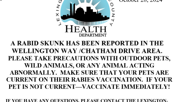 Rabid skunk found in Indian Hills/Stonewall neighborhoods